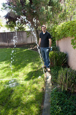 Ted, one of our Brampton sprinkler repair pros was called to repair this broken sprinkler